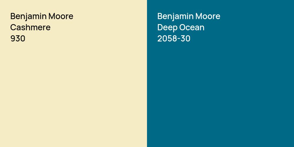 Benjamin Moore Cashmere vs. Benjamin Moore Deep Ocean