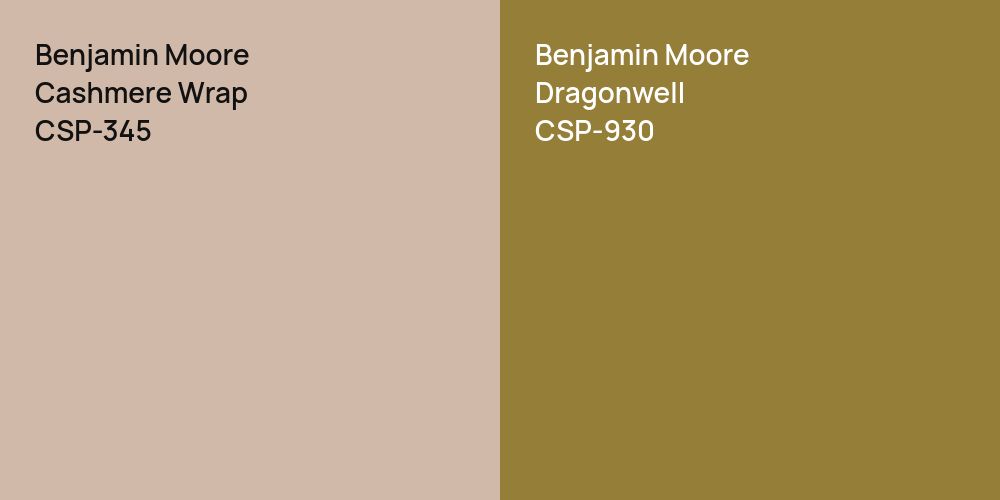 Benjamin Moore Cashmere Wrap vs. Benjamin Moore Dragonwell