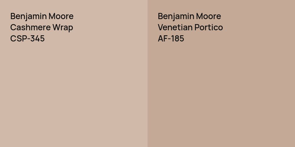 Benjamin Moore Cashmere Wrap vs. Benjamin Moore Venetian Portico