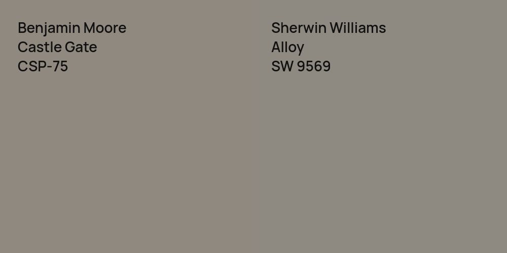 Benjamin Moore Castle Gate vs. Sherwin Williams Alloy