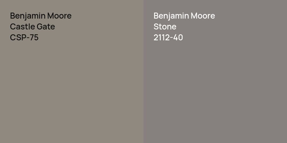 Benjamin Moore Castle Gate vs. Benjamin Moore Stone