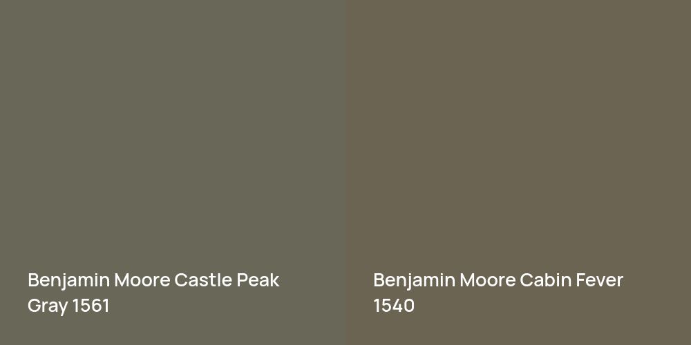 Benjamin Moore Castle Peak Gray vs. Benjamin Moore Cabin Fever