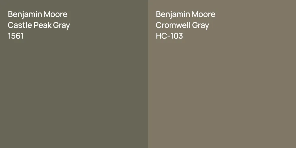 Benjamin Moore Castle Peak Gray vs. Benjamin Moore Cromwell Gray