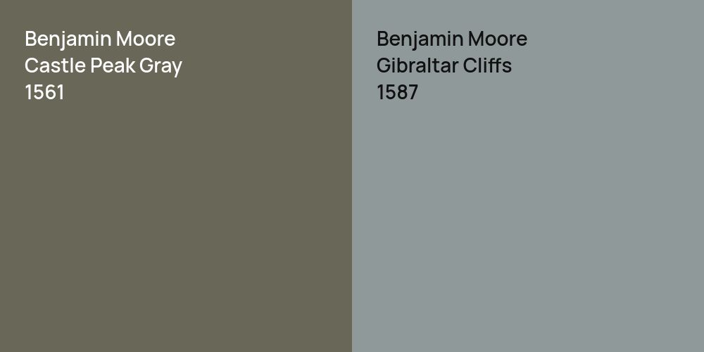 Benjamin Moore Castle Peak Gray vs. Benjamin Moore Gibraltar Cliffs