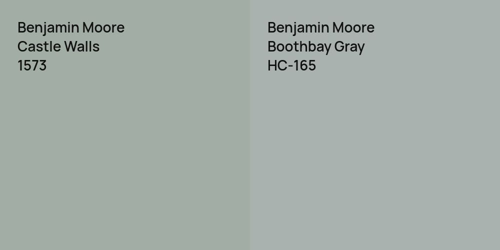 Benjamin Moore Castle Walls vs. Benjamin Moore Boothbay Gray