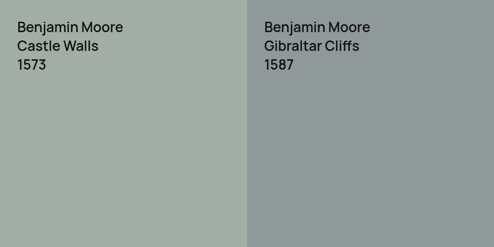 Benjamin Moore Castle Walls vs. Benjamin Moore Gibraltar Cliffs