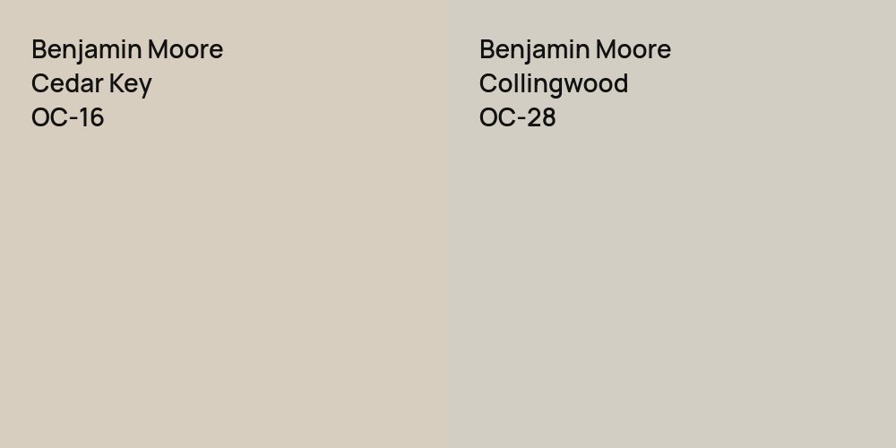 Benjamin Moore Cedar Key vs. Benjamin Moore Collingwood