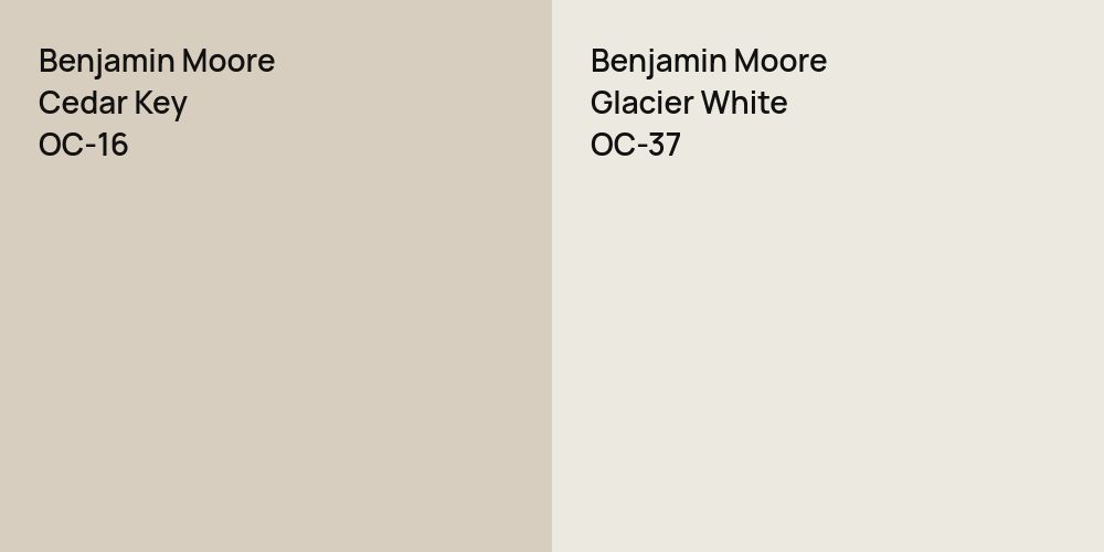 Benjamin Moore Cedar Key vs. Benjamin Moore Glacier White