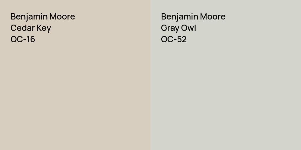 Benjamin Moore Cedar Key vs. Benjamin Moore Gray Owl