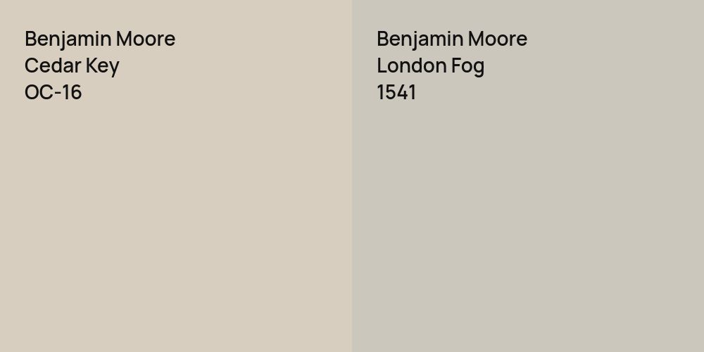 Benjamin Moore Cedar Key vs. Benjamin Moore London Fog