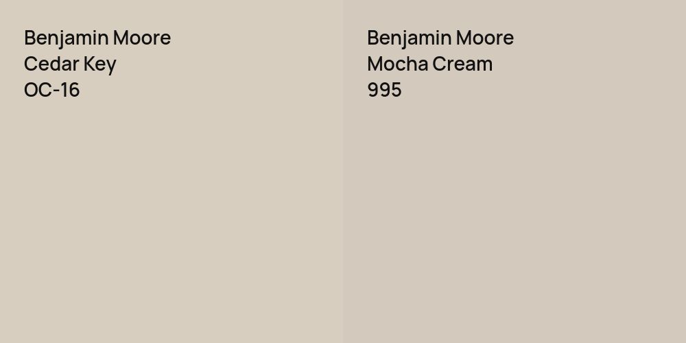 Benjamin Moore Cedar Key vs. Benjamin Moore Mocha Cream