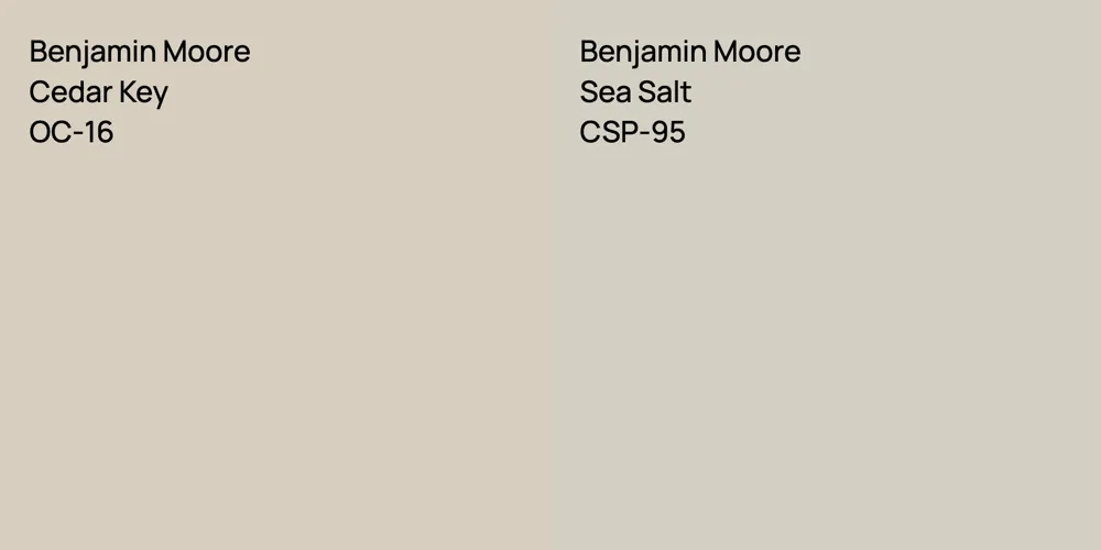 Benjamin Moore Cedar Key vs. Benjamin Moore Sea Salt