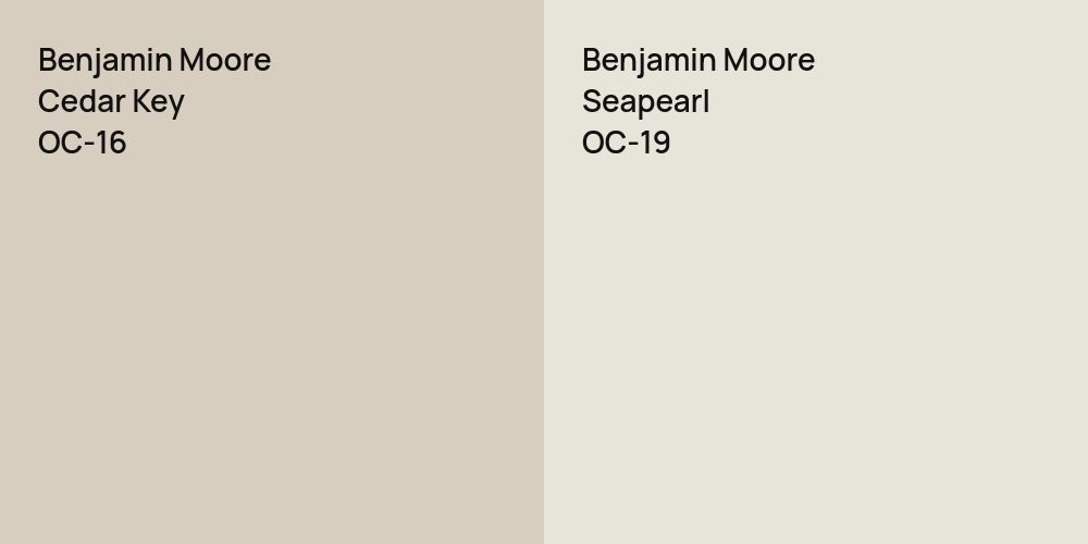 Benjamin Moore Cedar Key vs. Benjamin Moore Seapearl