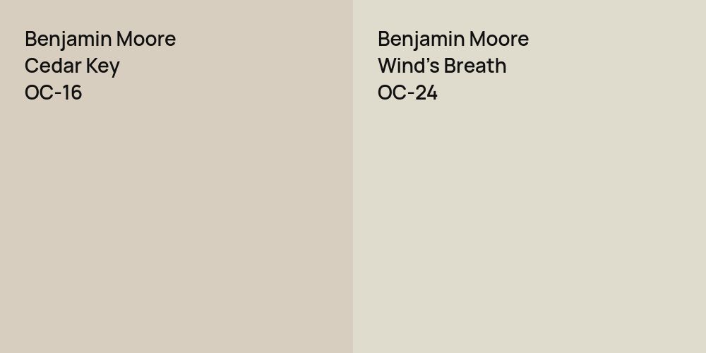 Benjamin Moore Cedar Key vs. Benjamin Moore Wind's Breath