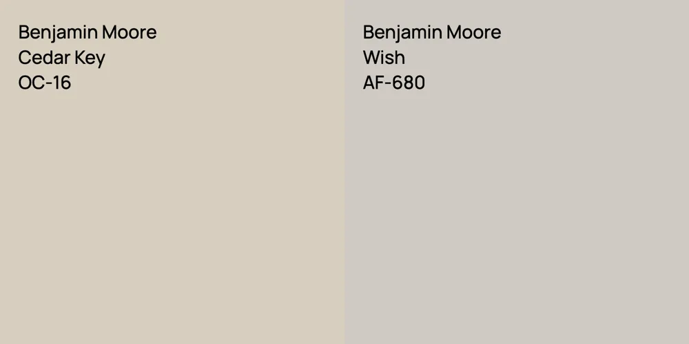 Benjamin Moore Cedar Key vs. Benjamin Moore Wish