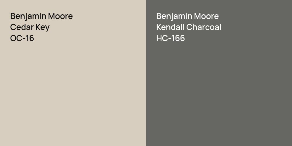 Benjamin Moore Cedar Key vs. Benjamin Moore Kendall Charcoal