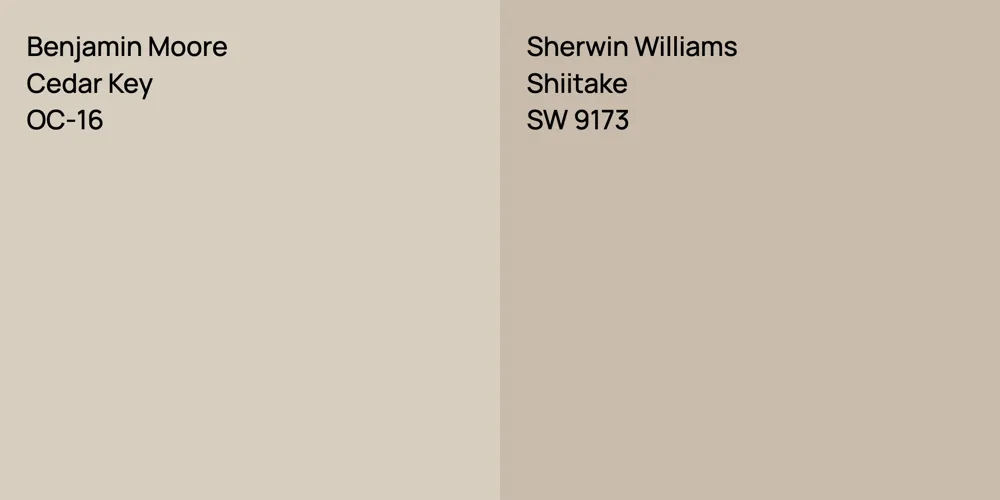 Benjamin Moore Cedar Key vs. Sherwin Williams Shiitake