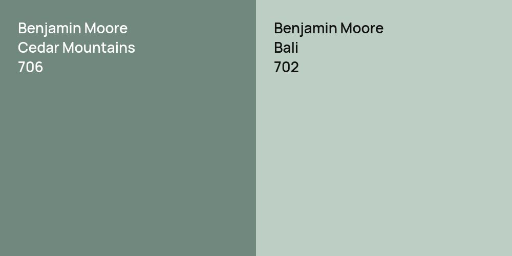 Benjamin Moore Cedar Mountains vs. Benjamin Moore Bali