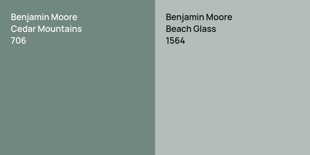 Benjamin Moore Cedar Mountains vs. Benjamin Moore Beach Glass