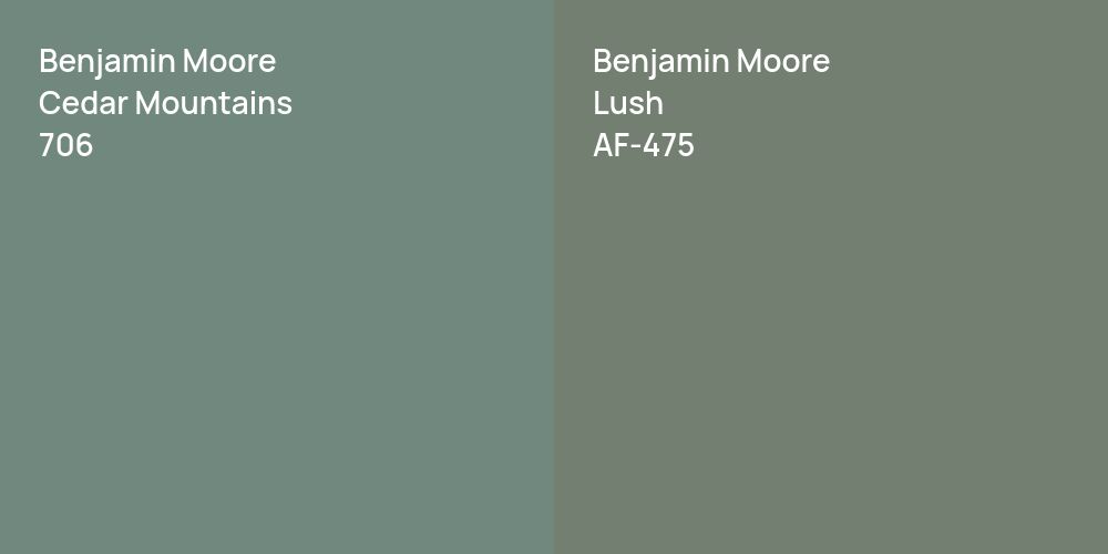 Benjamin Moore Cedar Mountains vs. Benjamin Moore Lush