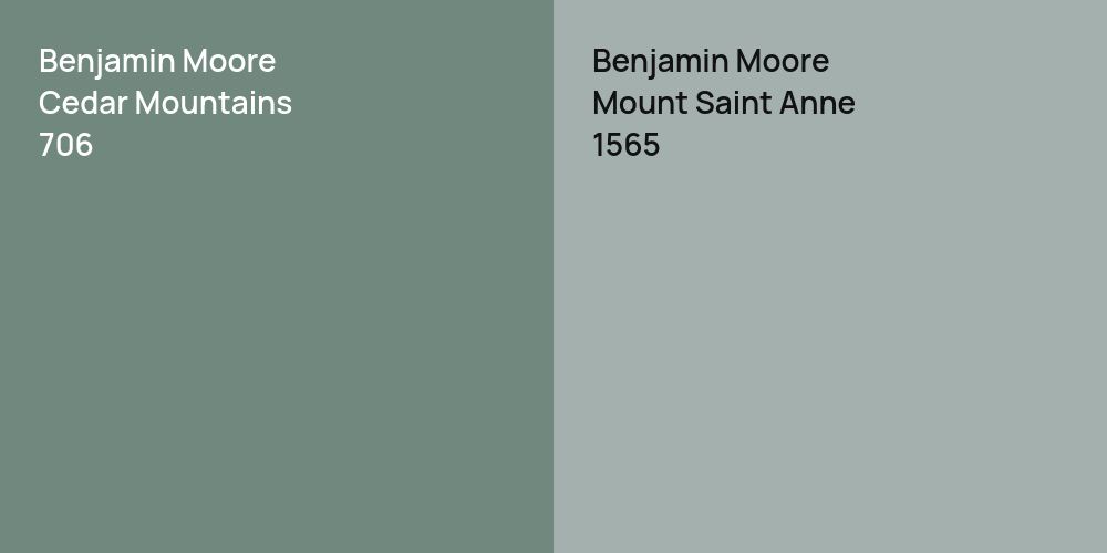 Benjamin Moore Cedar Mountains vs. Benjamin Moore Mount Saint Anne