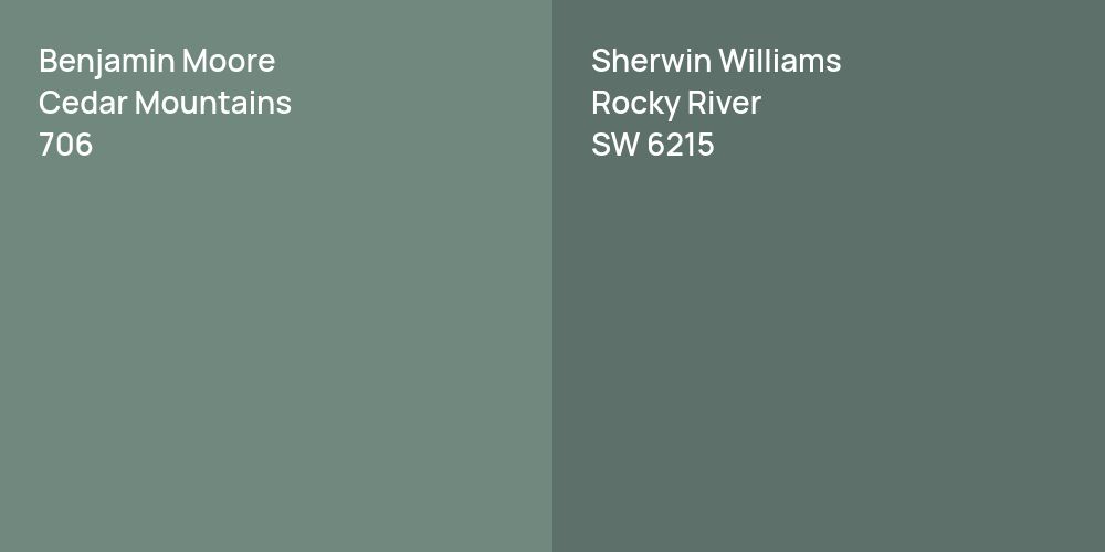 Benjamin Moore Cedar Mountains vs. Sherwin Williams Rocky River