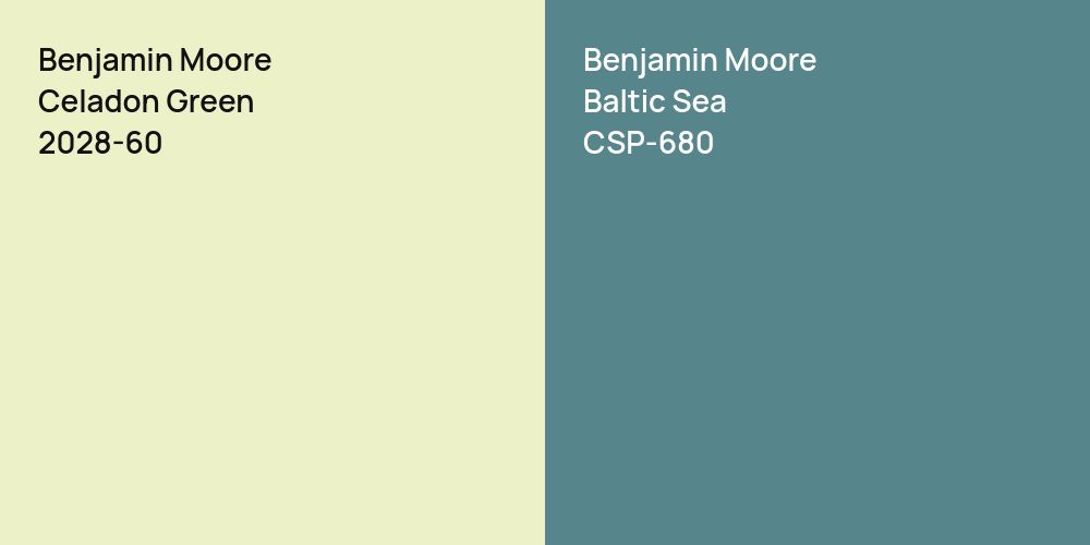 Benjamin Moore Celadon Green vs. Benjamin Moore Baltic Sea