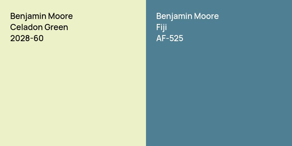 Benjamin Moore Celadon Green vs. Benjamin Moore Fiji