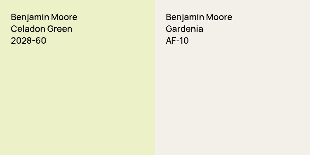 Benjamin Moore Celadon Green vs. Benjamin Moore Gardenia