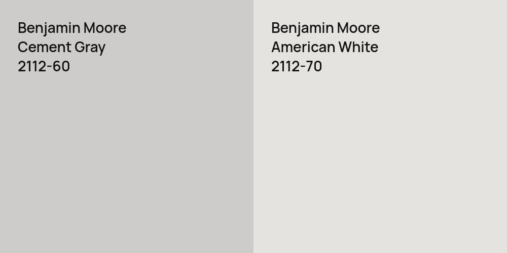 Benjamin Moore Cement Gray vs. Benjamin Moore American White