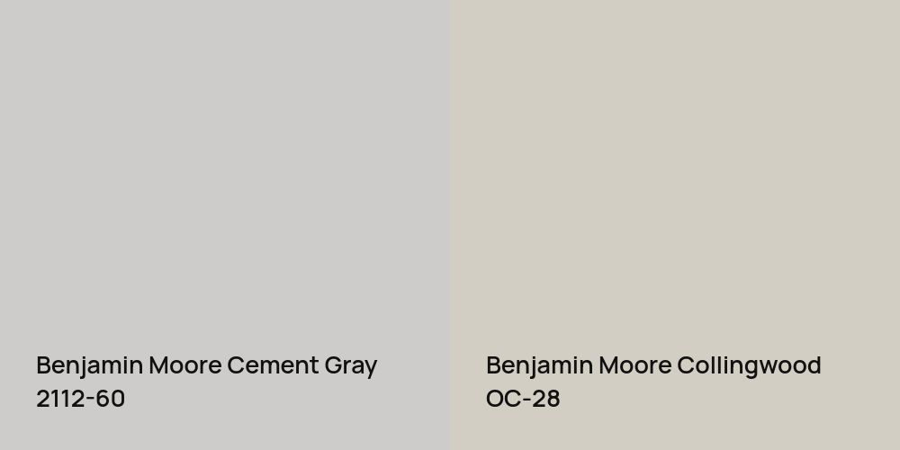 Benjamin Moore Cement Gray vs. Benjamin Moore Collingwood