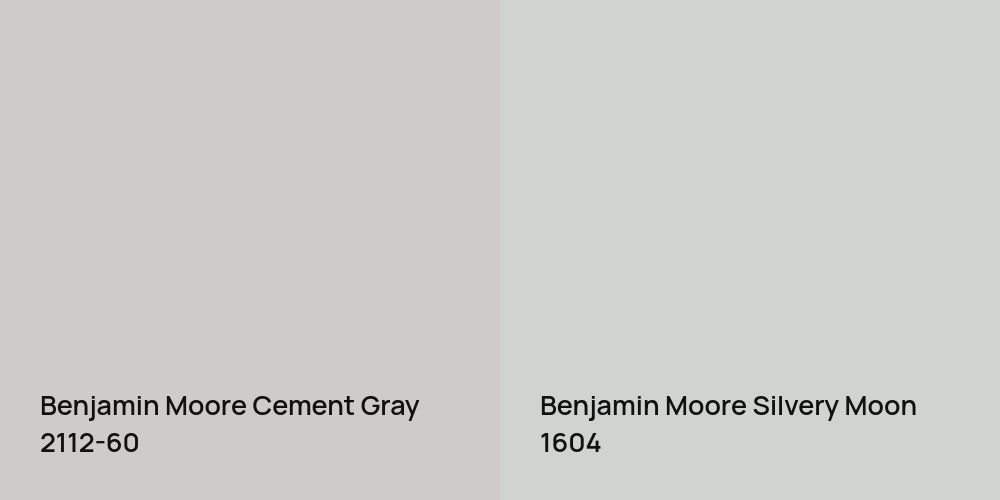 Benjamin Moore Cement Gray vs. Benjamin Moore Silvery Moon