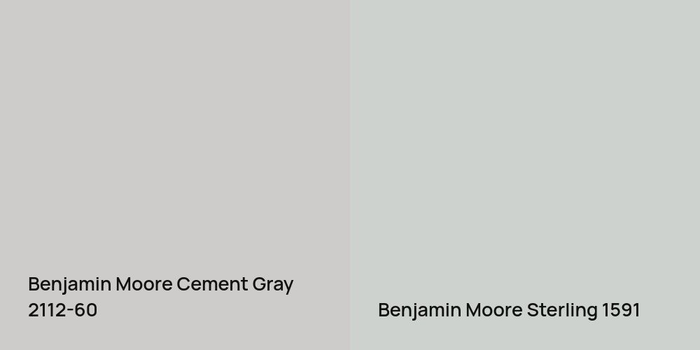 Benjamin Moore Cement Gray vs. Benjamin Moore Sterling