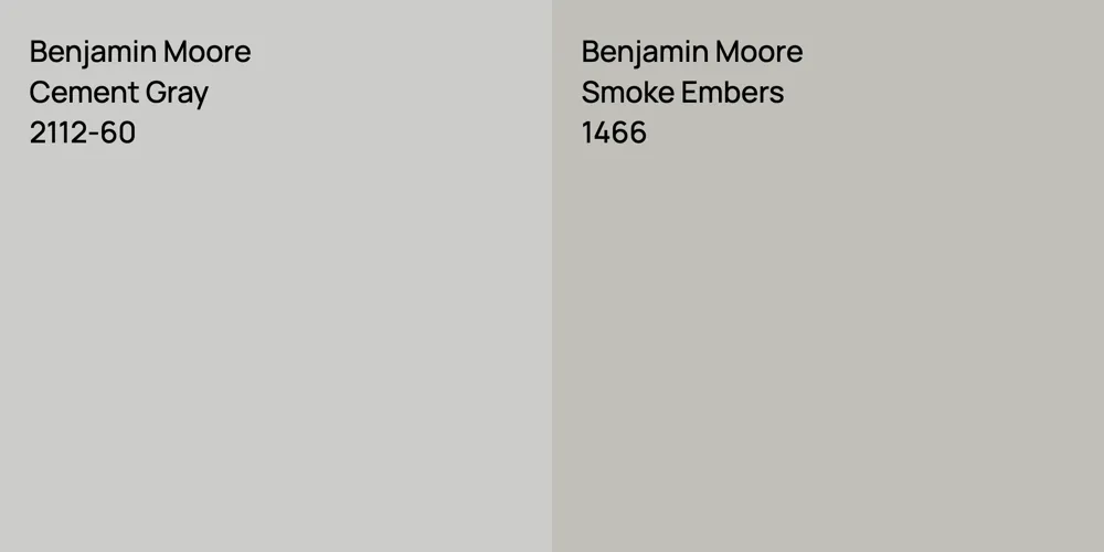 Benjamin Moore Cement Gray vs. Benjamin Moore Smoke Embers