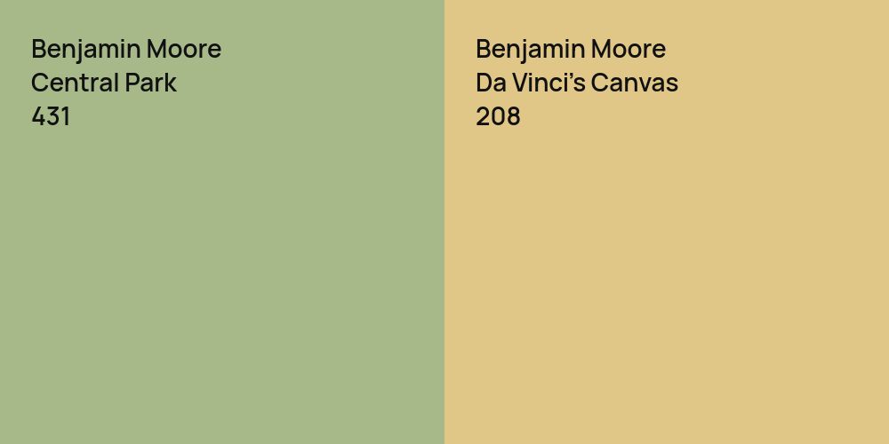 Benjamin Moore Central Park vs. Benjamin Moore Da Vinci's Canvas