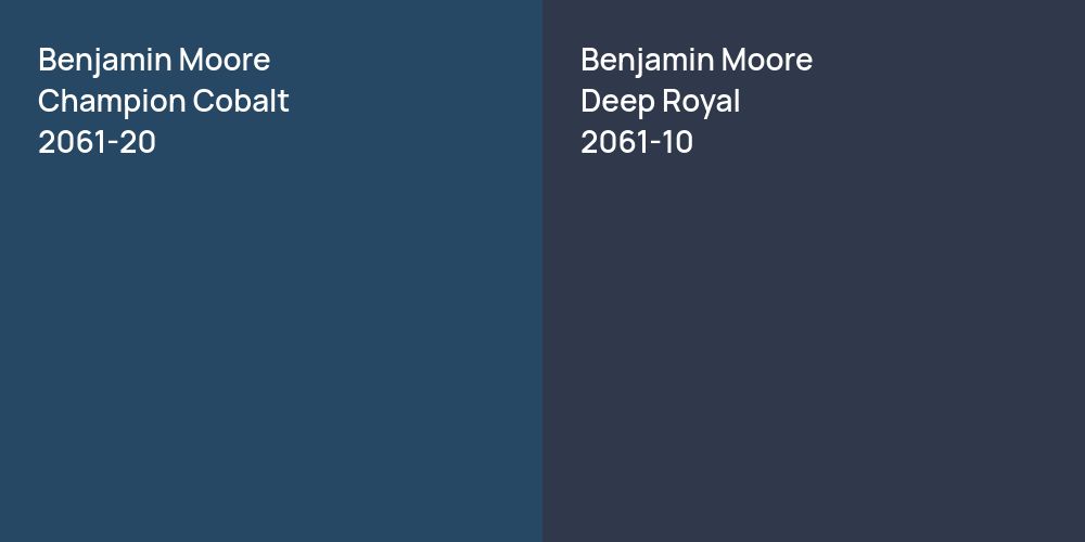 Benjamin Moore Champion Cobalt vs. Benjamin Moore Deep Royal