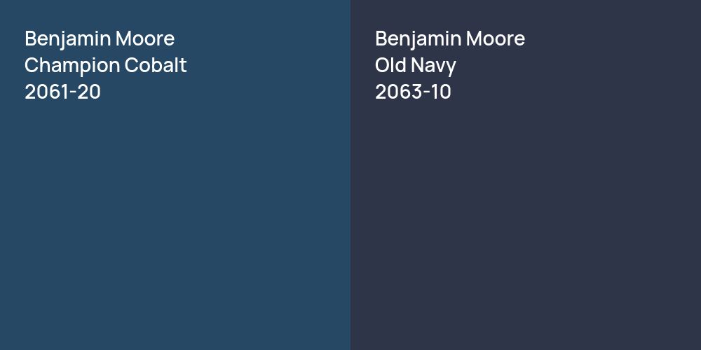 Benjamin Moore Champion Cobalt vs. Benjamin Moore Old Navy