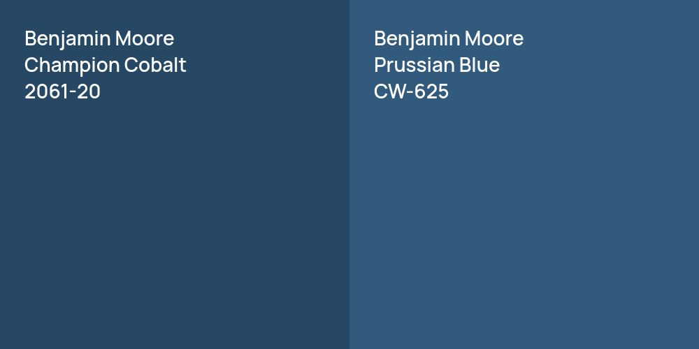 Benjamin Moore Champion Cobalt vs. Benjamin Moore Prussian Blue