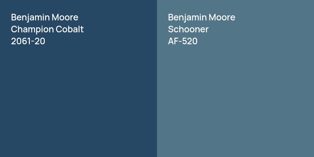 Benjamin Moore Champion Cobalt vs. Benjamin Moore Schooner