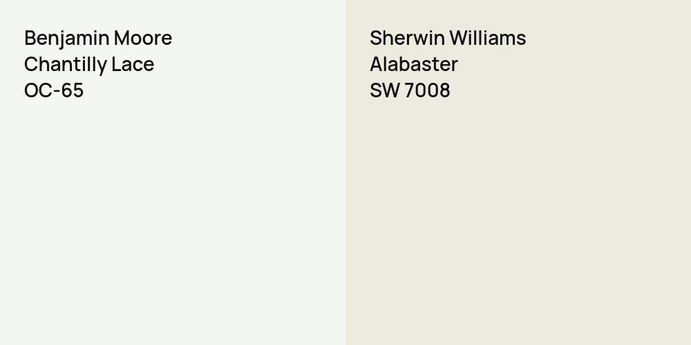 Benjamin Moore Chantilly Lace vs. Sherwin Williams Alabaster