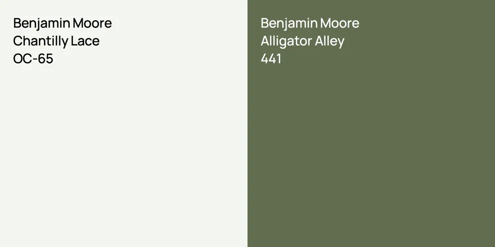 Benjamin Moore Chantilly Lace vs. Benjamin Moore Alligator Alley