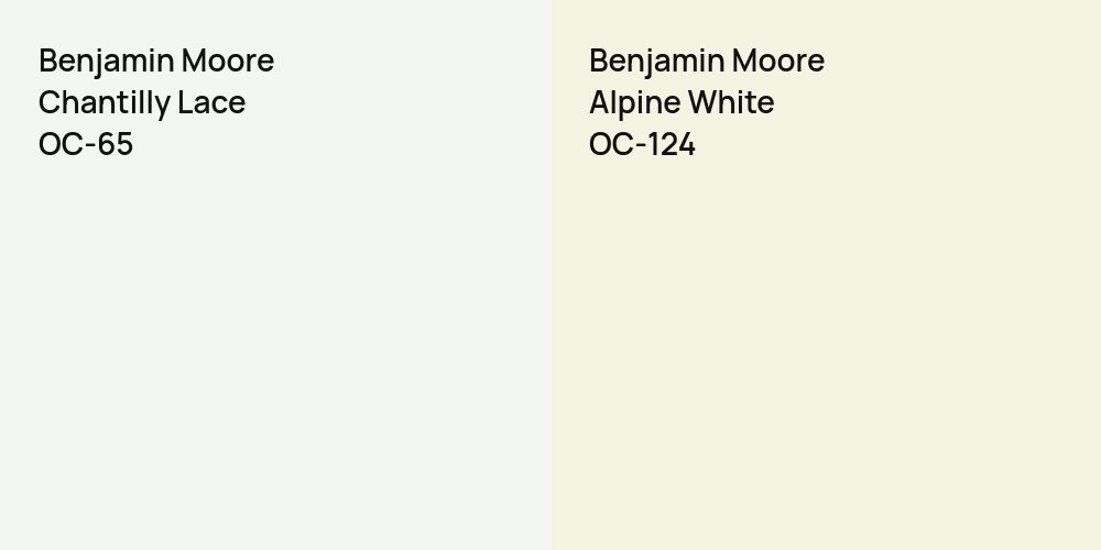 Benjamin Moore Chantilly Lace vs. Benjamin Moore Alpine White