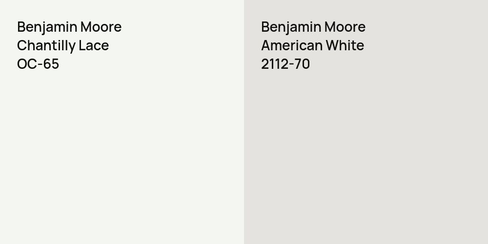 Benjamin Moore Chantilly Lace vs. Benjamin Moore American White