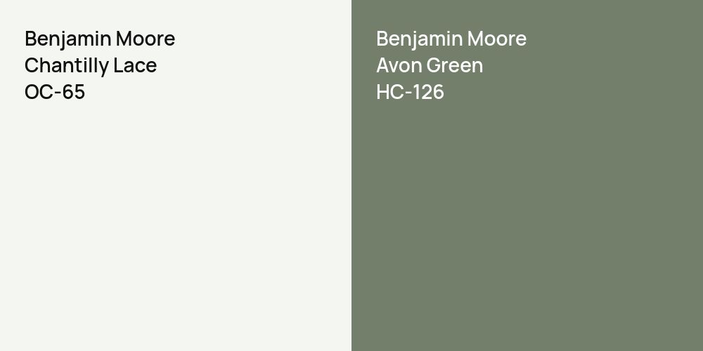 Benjamin Moore Chantilly Lace vs. Benjamin Moore Avon Green