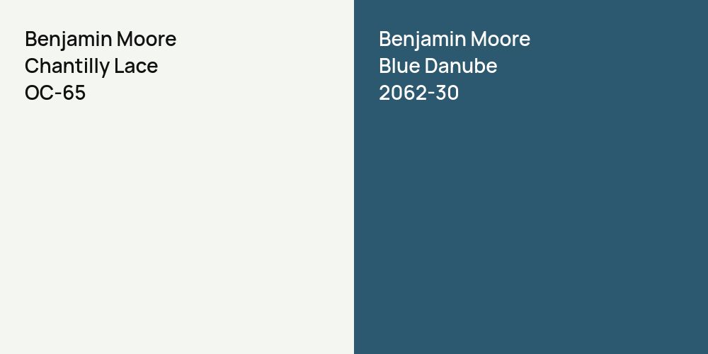 Benjamin Moore Chantilly Lace vs. Benjamin Moore Blue Danube