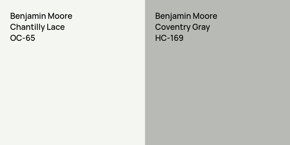 Benjamin Moore Chantilly Lace vs. Benjamin Moore Coventry Gray