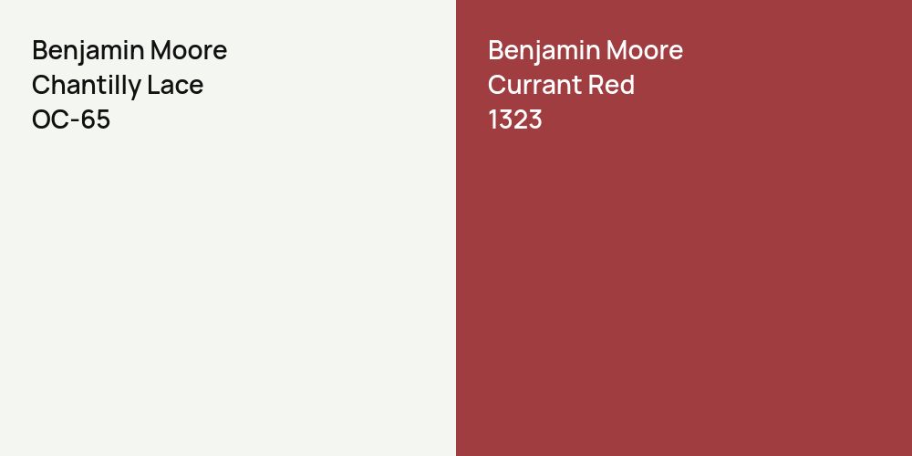 Benjamin Moore Chantilly Lace vs. Benjamin Moore Currant Red