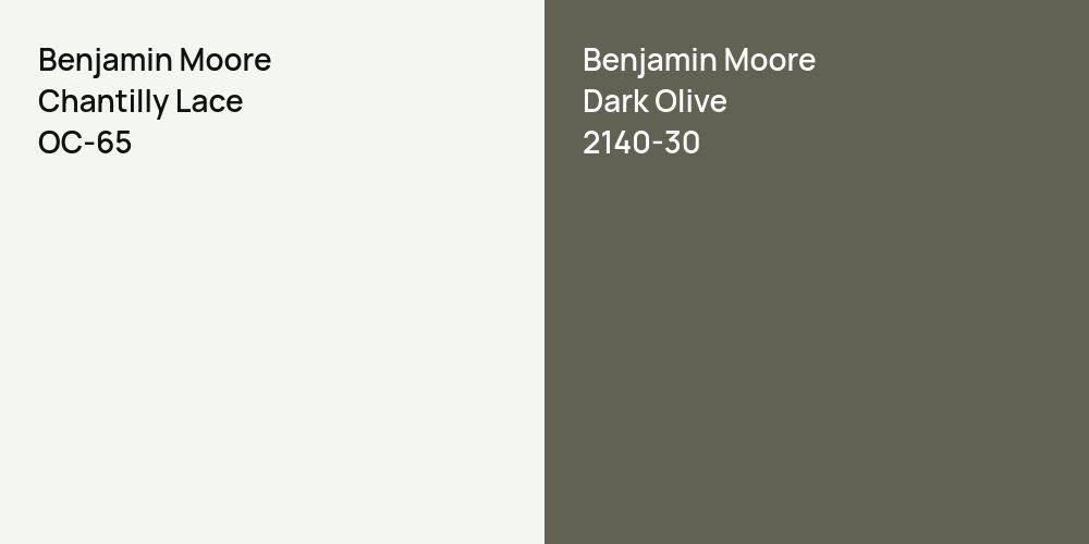 Benjamin Moore Chantilly Lace vs. Benjamin Moore Dark Olive