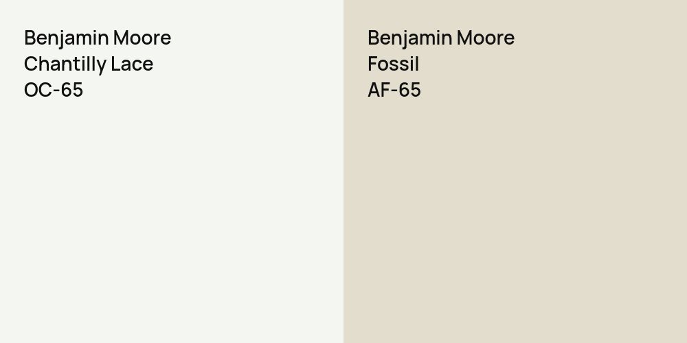 Benjamin Moore Chantilly Lace vs. Benjamin Moore Fossil