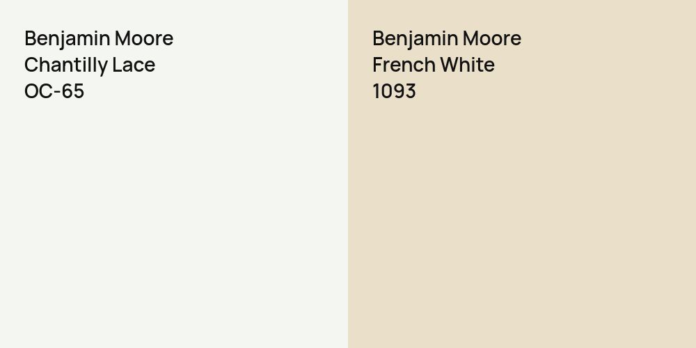 Benjamin Moore Chantilly Lace vs. Benjamin Moore French White